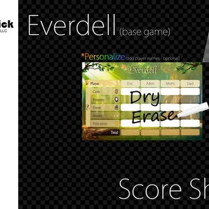 Premium Acrylic Everdell Score Sheet, Unofficial, Reusable, Dry Erase