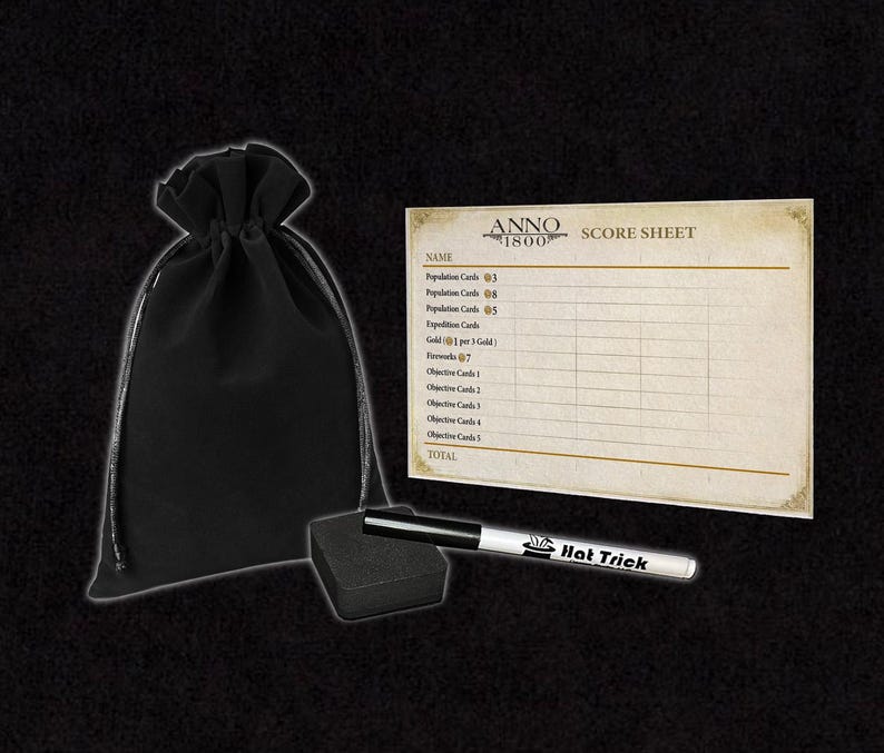 Premium Acrylic ANNO 1800 Score Sheet Upgrade, Reusable, Wet Erase and Dry Erase image 3