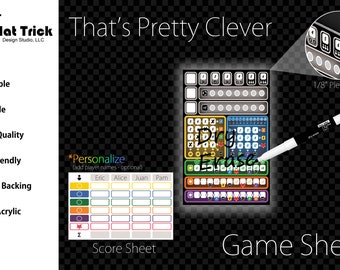 Premium Acrylic That&#39;s Pretty Clever Score Sheet Upgrade, Reusable, Dry Erase