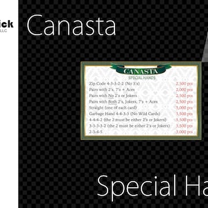 Premium Acryl Canasta Special Hands Plaque, Spielstand, Hartplastik