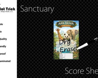 Laminated Sanctuary Score Sheet, Waterproof, Reusable, Wet Erase and Dry Erase