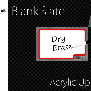 Premium Acrylic Blank Slate Board Game Upgrade Plaque, Reusable, Dry Erase