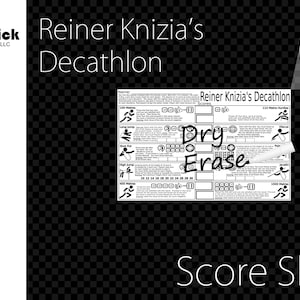 Akryl Reiner Knizias Decathlon-resultatblad, whiteboard