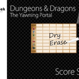 Premium Acrylic Dungeons & Dragons The Yawning Portal Score Sheet Upgrade, Reusable, Dry Erase