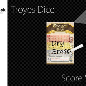 Premium Acrylic Troyes Dice Score Sheet Upgrade, Reusable, Wet Erase and Dry Erase