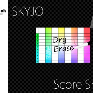 Premium Skyjo-scoreblad van acryl, upgrade, herbruikbaar, nat en droog wissen