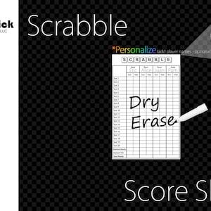 Acrylic Scrabble Score Sheet: Reusable Dry Erase Board