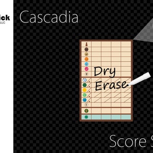 Premium Acrylic Cascadia Score Sheet Upgrade, Reusable, Dry Erase