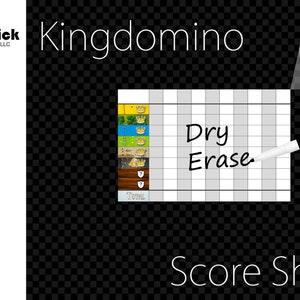 Premium Acrylic Kingdomino Score Sheet Upgrade, Reusable, Dry Erase