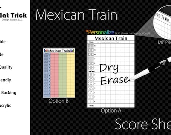Actualización de hoja de puntuación de tren mexicano de acrílico premium, reutilizable, borrado en seco