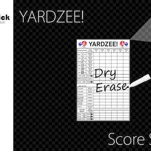 Premium Acrylic YARDZEE! Score Sheet Upgrade, Reusable, Dry Erase