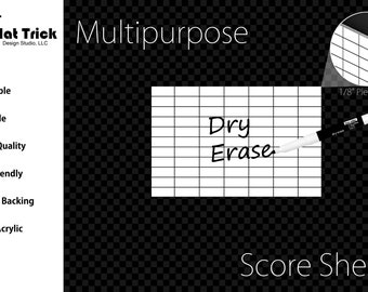 Premium Acrylic Dry Erase Score Sheet, Reusable