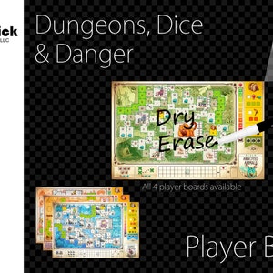 Premium Acryl-Dungeons, Würfel- und Gefahren-Player-Board-Upgrades, wiederverwendbar, Nass- und Trockenlöschen
