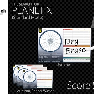 Premium Acrylic The Search for Planet X (Standard Mode) Score Sheet Upgrade, Reusable, Dry Erase