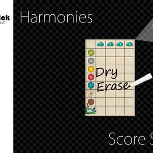 Premium Acrylic Harmonies Score Sheet Upgrade, Reusable, Wet Erase and Dry Erase
