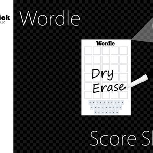 Premium Acrylic Wordle Score Sheet Upgrade, Reusable, Wet Erase and Dry Erase