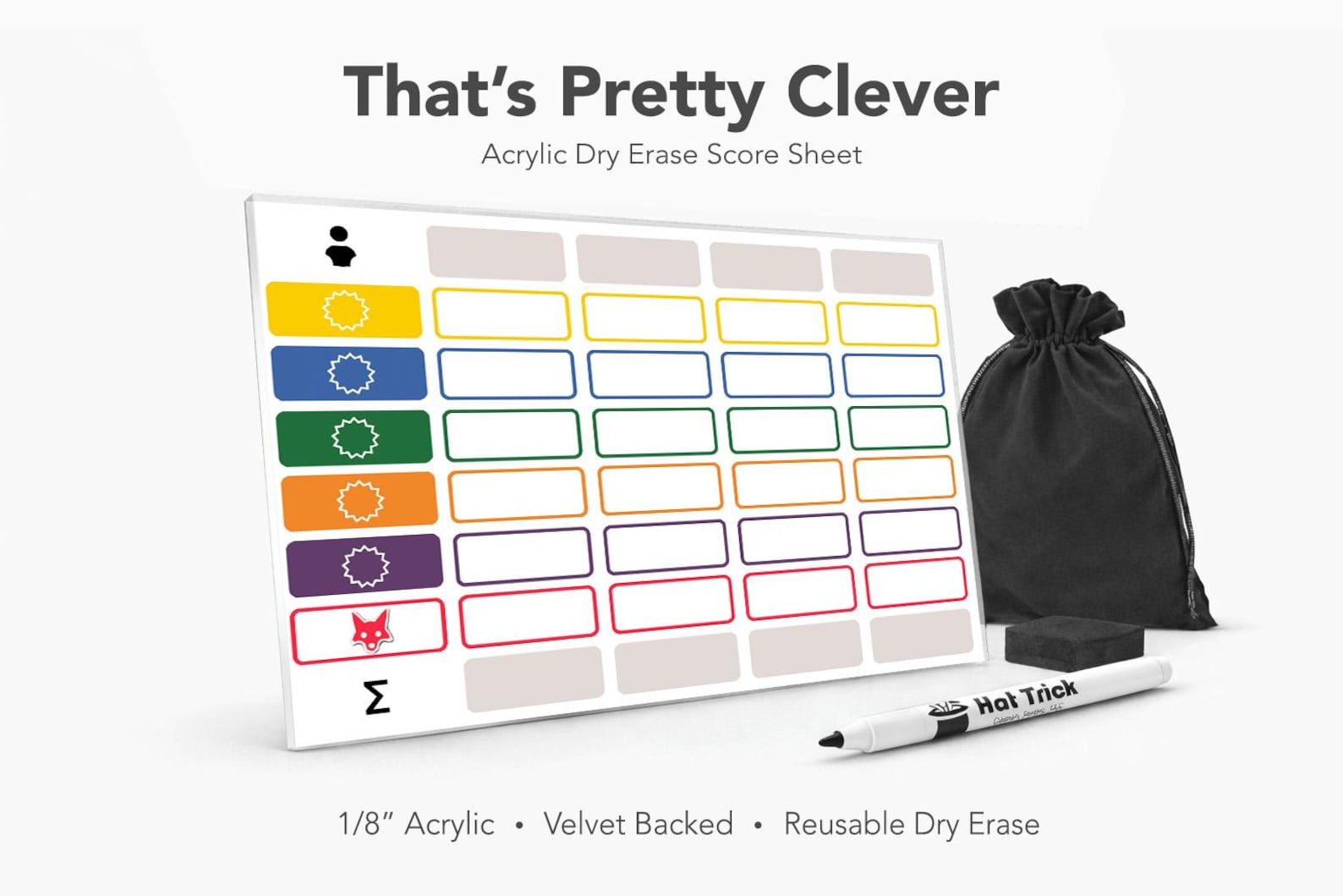 That's Pretty Clever Acrylic Score Sheet – Reusable Dry Erase Board ...