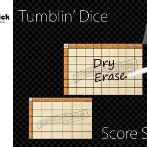 Premium Acrylic Tumblin &#39;Dice Score Sheet Upgrade, Score Sheet, Nass Erase und Dry Erase