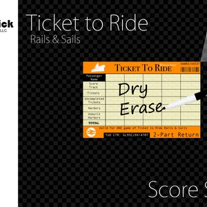Ticket to Ride Rails & Sails Acrylic Score Sheet, Reusable Dry Erase