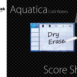 Premium Acrylic Deluxe Aquatica Cold Waters Score Sheet Upgrade, Reusable, Dry Erase