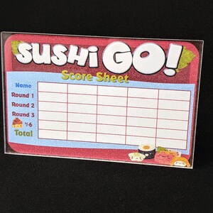 Premium Acrylic Sushi Go Score Sheet Upgrade, Reusable, Dry Erase - Etsy