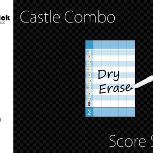 Laminated Castle Combo Score Sheet, Unofficial, Waterproof, Reusable, Wet Erase and Dry Erase