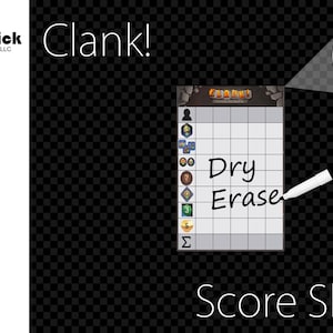 Premium Acrylic Clank! Score Sheet Upgrade, Reusable, Wet Erase and Dry Erase