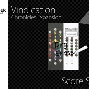Premium Acrylic Vindication Chronicles Expansion Score Sheet Upgrade, Reusable, Dry Erase
