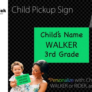 Premium Acrylic Child Pickup Sign, After School Walker Sign