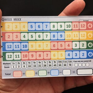 Hard Acrylic Deluxe Qwixx Mixx Game Score Sheet Plaque, Score Pad ...