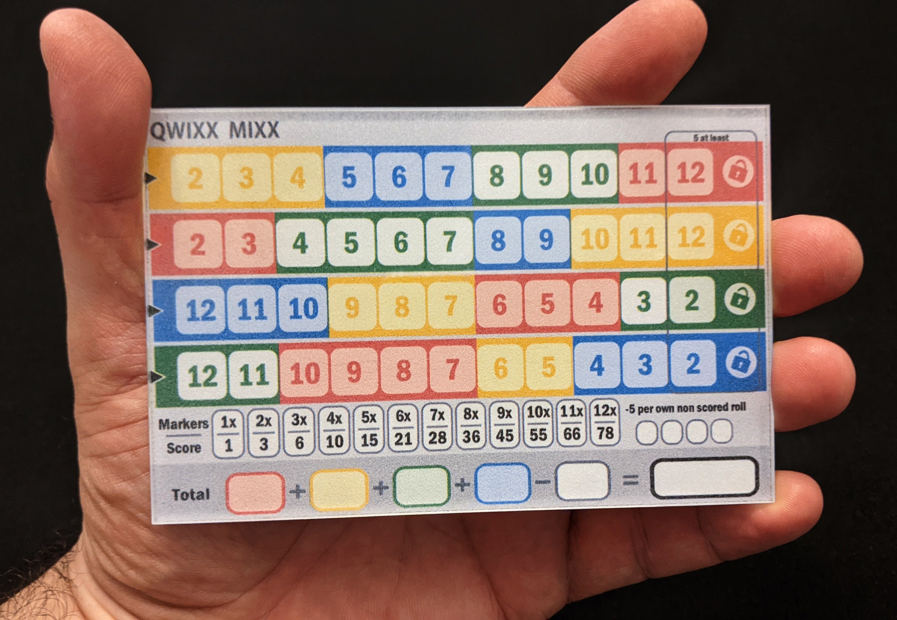 Hard Acrylic Deluxe Qwixx Mixx Game Score Sheet Plaque Score - Etsy