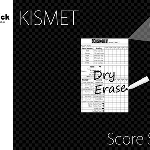 Premium Acryl KISMET Score Sheet Upgrade, wiederverwendbar, trocken abwischbar