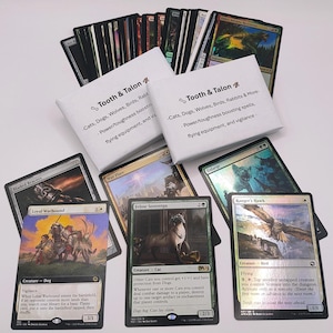 Dog, Cat, Bird, Wolf 60 Card MTG starter deck, Red, Green, White, flying, and growth, Magic the Gathering, Bundle bulk box rares and foils