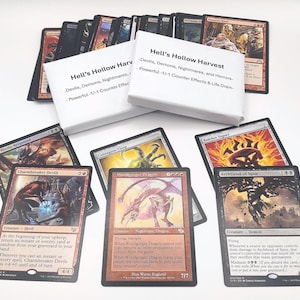 悪魔、悪魔、悪夢、そして恐怖 60 枚 MTG スターターデッキ、黒赤 -1/-1 ドレイン、レアとフォイル、マジック：ザ・ギャザリング、バンドルバルクボックス