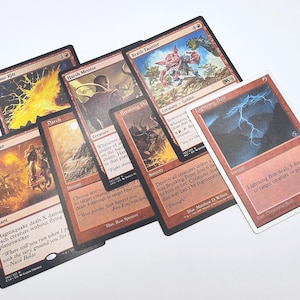Mono Red Burn Deck, 60 Card MTG starter deck, Fire Balls, Haste, Noncombat Damage, Rares and Foils, Magic the Gathering, Bundle bulk box