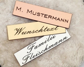 2er Set Klingelschild Türschild Namenschild Briefkastenschild Selbstklebend Mit Individueller Gravur