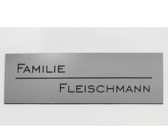 Klingelschild Türschild Briefkastenschild Namensschild Strich Mitte Individuelle Gravur Versetzt Klebend 3 Farben