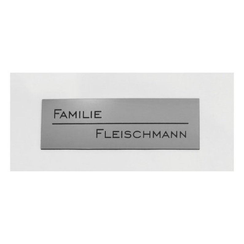 Klingelschild Türschild Briefkastenschild Namensschild Strich Mitte Individuelle Gravur Versetzt Klebend 3 Farben Bild 1