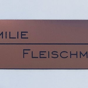 Klingelschild Türschild Briefkastenschild Namensschild Strich Mitte Individuelle Gravur Versetzt Klebend 3 Farben Bild 3