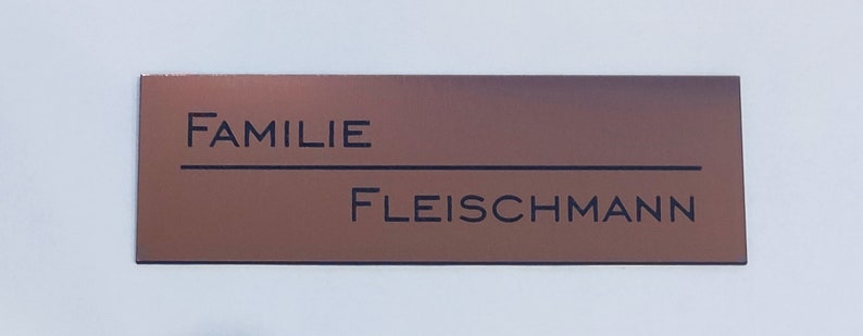 Klingelschild Türschild Briefkastenschild Namensschild Strich Mitte Individuelle Gravur Versetzt Klebend 3 Farben Bild 3