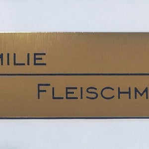 Klingelschild Türschild Briefkastenschild Namensschild Strich Mitte Individuelle Gravur Versetzt Klebend 3 Farben Bild 2