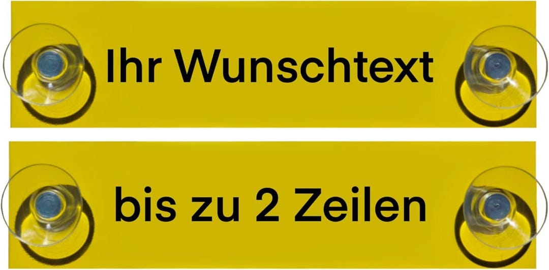 Notice Sign Suction Cup Sign Custom Text Engraving Yellow Plastic 200 X ...