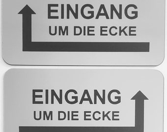 Eingang Schild Um Die Ecke Rechts Links Hinweisschild Wegweiser Briefkastenschild Selbstklebend