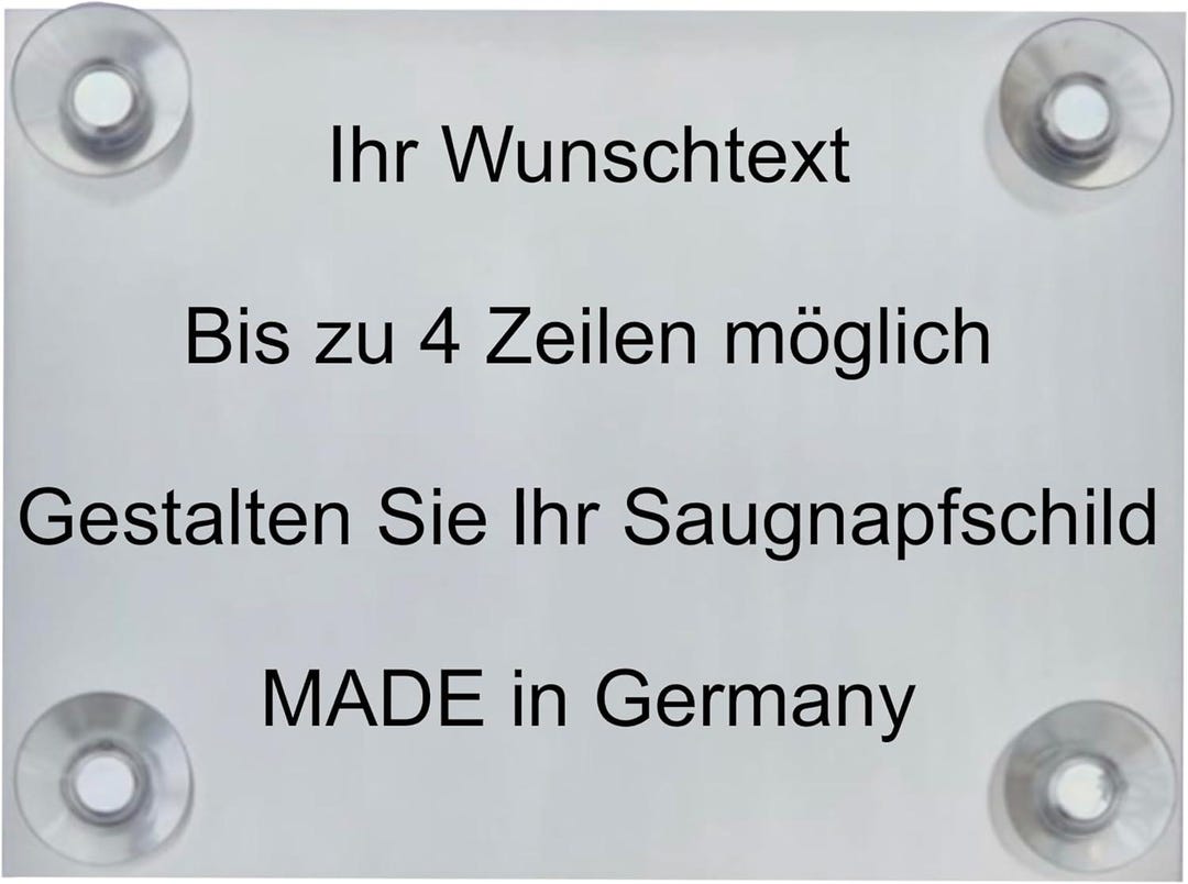 Notice Sign Suction Cup Sign Custom Text Engraving Silver Plastic 200 X ...