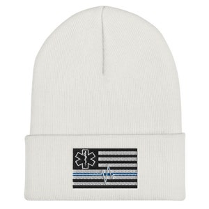 EMS Beanie, EMT Mütze, Dünne weiße Linie