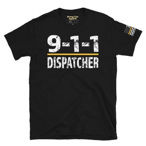 9-1-1 Dispatcher, Thin Gold Line T-Shirt