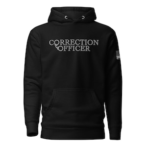 Correction Officer Hoodie, Thin Silver Line, Correctional Officers Sweatshirt, Corrections Pullover