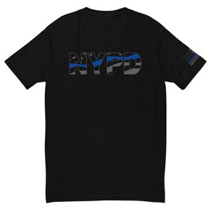 NYPD T-Shirt, New York City Police Department Officer, Police Shirt, NYPD Thin Blue Line Flag