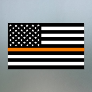 SAR Flag Sticker, Thin Orange Line Decal, Window Decal, Bumper Sticker, Search & Rescue