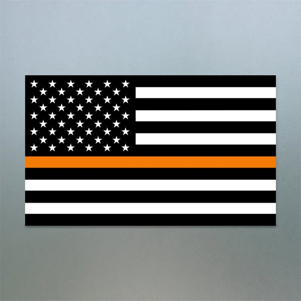 SAR Flag Sticker, Thin Orange Line Decal, Window Decal, Bumper Sticker, Search & Rescue